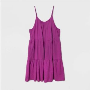 Tiered tank dress size small pink